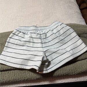 Universal Thread White Shorts with Black Stripes Elastic Waist